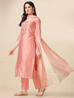 Thumbnail for Embroidered Kurta With Pant & Dupatta Set, Multicolor - Hiral Fashion - Distacart