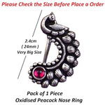 Thumbnail for Thanu's Craft Maharashtrian Nath Clip on Marathi Nose ring without Piercing Oxidized nose Pin - Distacart