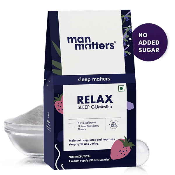 Man Matters Relax Melatonin Sleep Gummies - No Added Sugar - Distacart