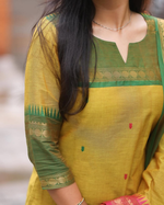 Thumbnail for Divine Drape Women's Cotton Printed Straight Kurta With Dupatta - Yellow
