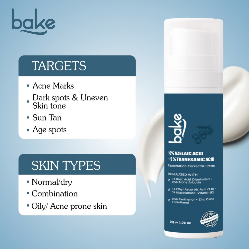 Bake 10% Azelaic Acid + 5% Tranexamic Acid Pigmentation Corrector Cream