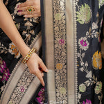 Thumbnail for Preksha Creation Banarasi Soft Silk Women Black Saree - Distacart