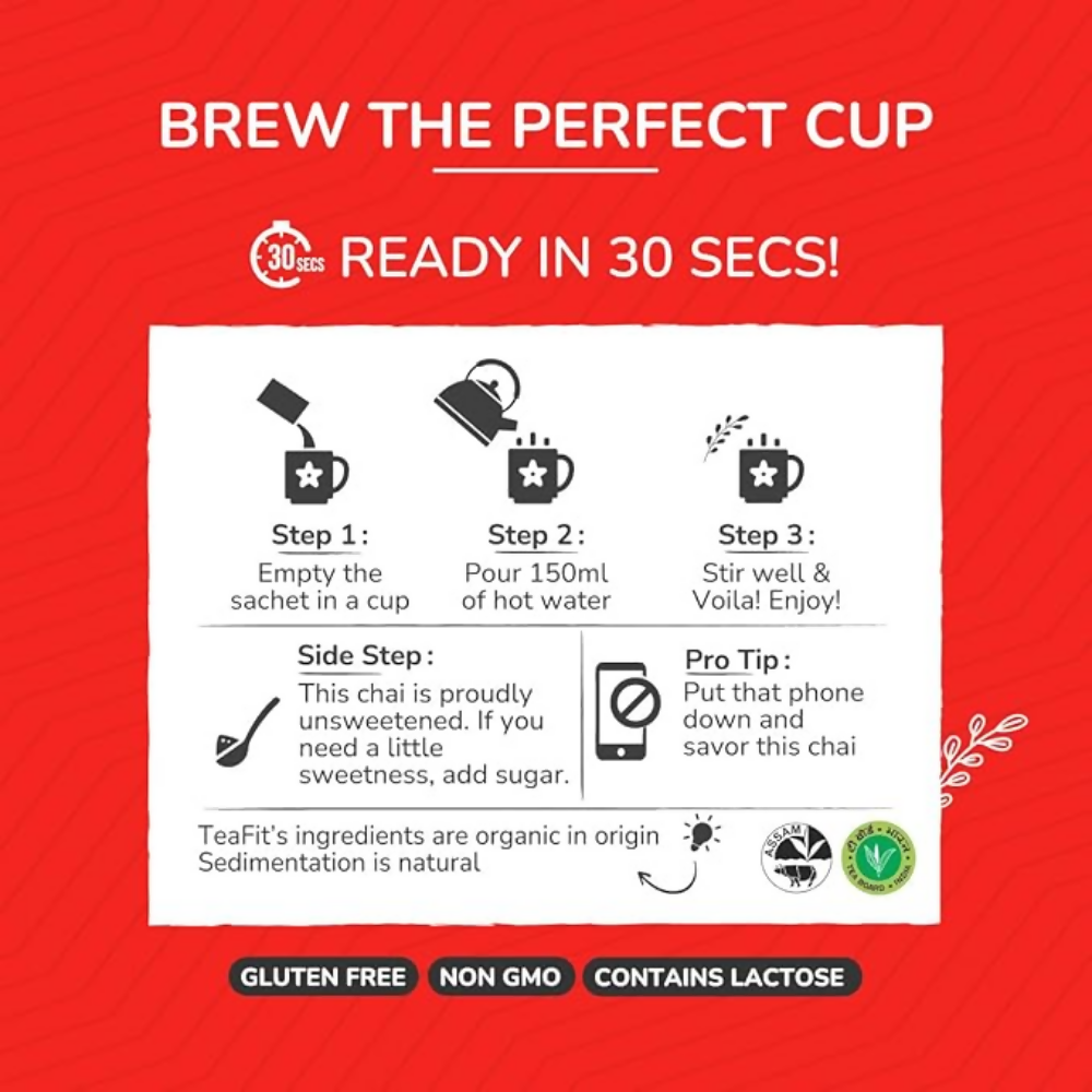 TeaFit Premium NO SUGAR Instant Masala Tea Premix - Distacart