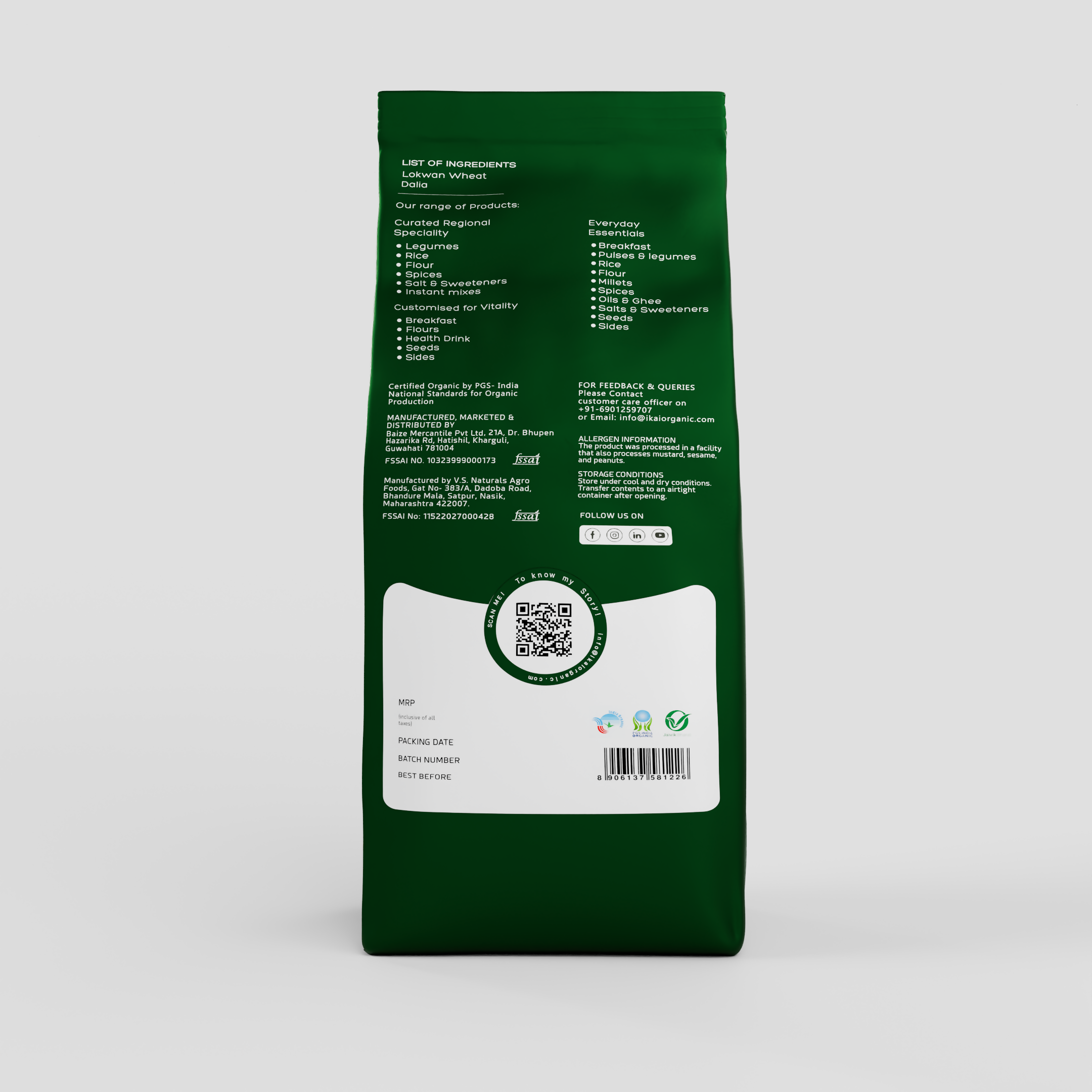 3 - Organic Lokwan Wheat Dalia-500 gm