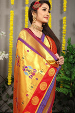 Thumbnail for Jyoti Fashion Women's Maroon Banarasi Silk Zari Woven Saree with Blouse - Distacart