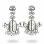 Thumbnail for JS Fashion Designer Fancy Oxidised Silver Long Earrings for Women & Girls