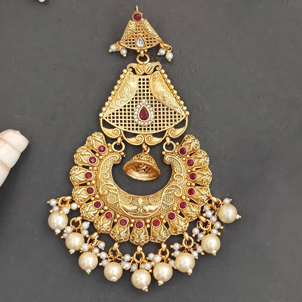 JS Fashion Designer Rajwadi Polish Antique Long Earrings for Women