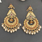 Thumbnail for JS Fashion Designer Rajwadi Polish Antique Long Earrings for Women