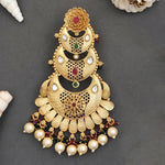 Thumbnail for JS Fashion North Style Antique Jewellery Rajwadi Polish Long Earrings for Women