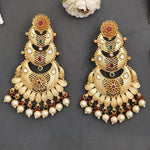 Thumbnail for JS Fashion North Style Antique Jewellery Rajwadi Polish Long Earrings for Women
