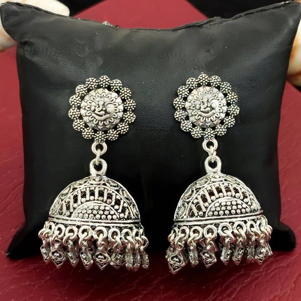 JS Fashion Designer Full Stone Oxidized Silver Earrings for Women