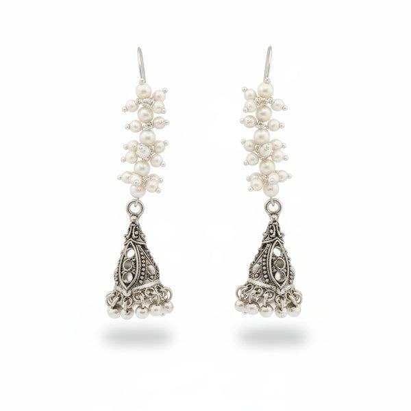 JS Fashion Beautiful Designer Oxidized Silver Earrings for Women & Girls