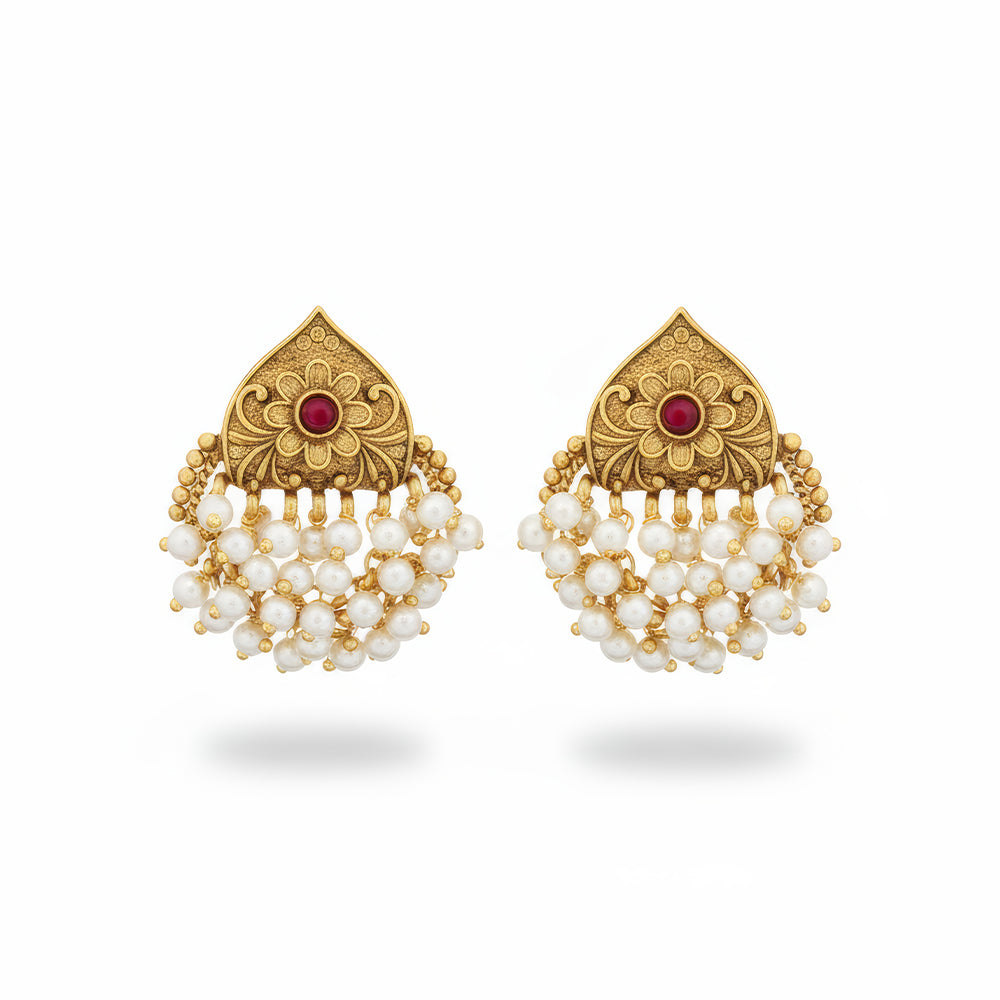 JS Fashion Beautiful Antique Jewellery Design High Gold Polish Earrings for Women