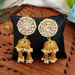 Thumbnail for JS Fashion Kundan High Gold Polish Earrings for Women