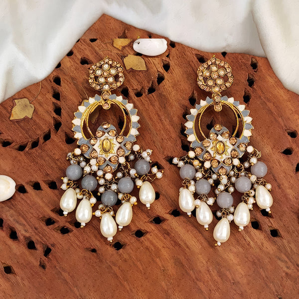 JS Fashion Designer Mehendi Polish Antique Earrings – Fancy Traditional Party Wear Jewelry for Women