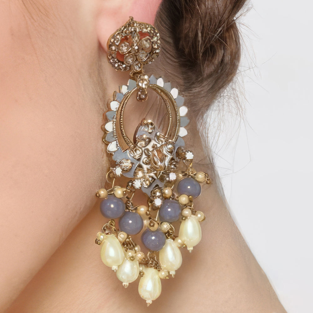 JS Fashion Designer Mehendi Polish Antique Earrings – Fancy Traditional Party Wear Jewelry for Women