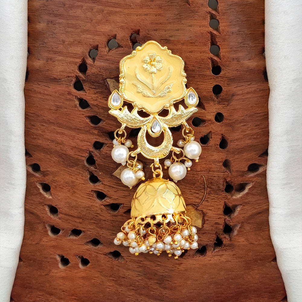 JS Fashion Antique High Gold Jhumka Earrings – Elegant Party Wear Traditional Jewelry for Women