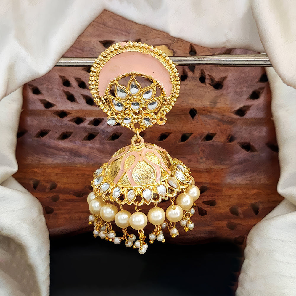 JS Fashion Antique High Gold Polish Jhumka Earrings – Traditional Party Wear Jewelry for Women & Girls