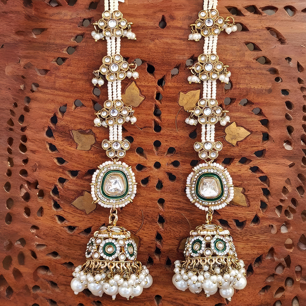 JS Fashion Antique Design Mehendi Polish Jhumka Earrings for Women