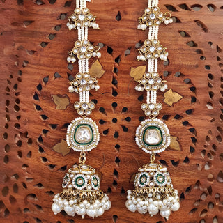 JS Fashion Antique Design Mehendi Polish Jhumka Earrings for Women