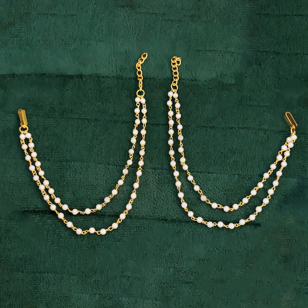 JS Fashion Traditional Double-Line Kaan Chain with Pearls for Women