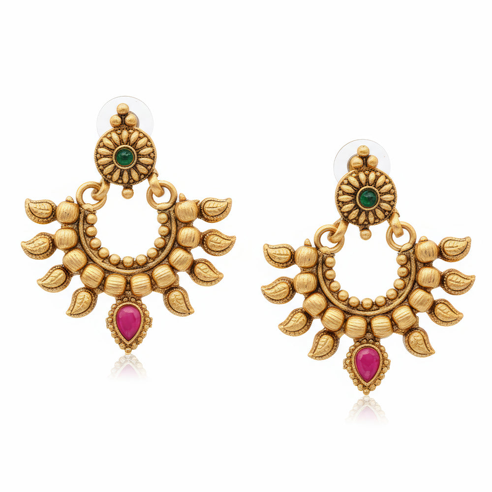 JS Fashion Beautiful Design High Gold Polish Full Stone Earrings for Women