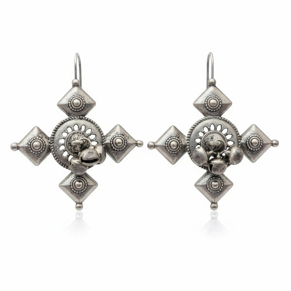 JS Fashion Oxidized Silver Designer Fancy Style Earrings for Women & Girls