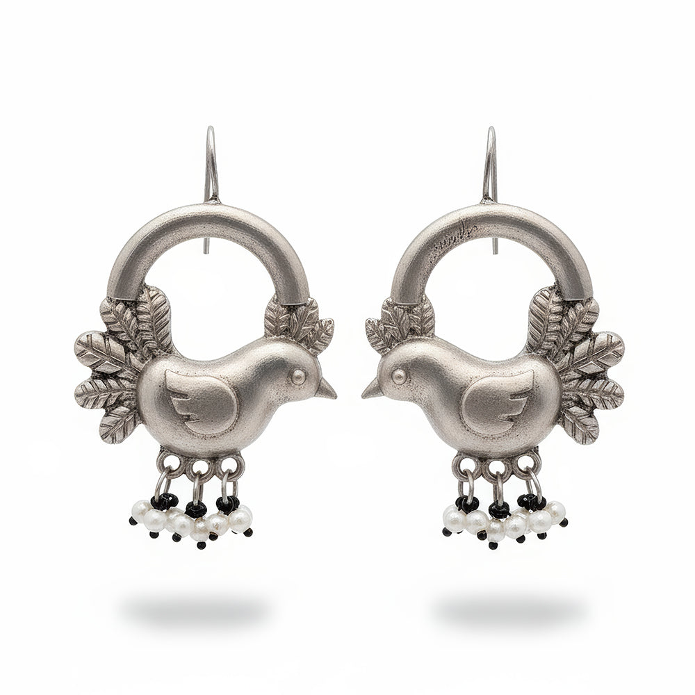 JS Fashion Beautiful Designer Oxidized Silver Earrings for Women & Girls