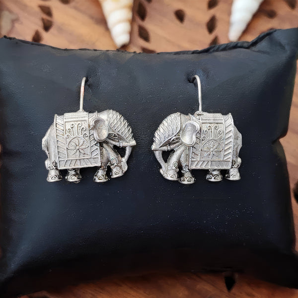 JS Fashion Beautiful Designer Oxidized Silver Earrings for Women