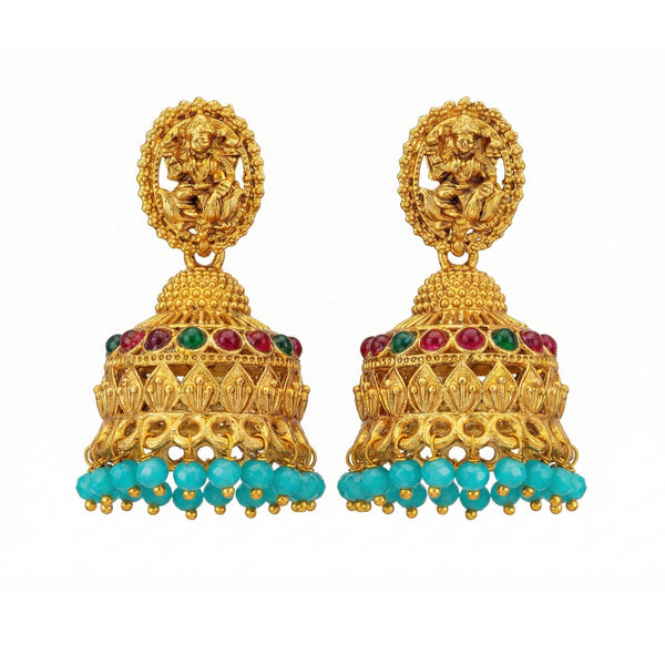 JS Fashion Antique Rajwadi Temple Designer Jhumka Earrings for Women & Girls - Distacart