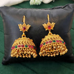 Thumbnail for JS Fashion Antique Rajwadi Lotus Top Designer Jhumka Earrings for Women & Girls - Distacart