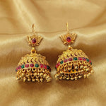 Thumbnail for JS Fashion Antique Rajwadi Lotus Top Designer Jhumka Earrings for Women & Girls - Distacart