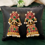 Thumbnail for JS Fashion Traditional Rajwadi Lotus Design Jhumka Earrings for Women & Girls - Distacart