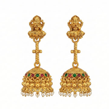 JS Fashion Traditional Rajwadi Gold Temple Jhumkas for Women & Girls - Distacart