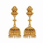Thumbnail for JS Fashion Traditional Rajwadi Gold Temple Jhumkas for Women & Girls - Distacart