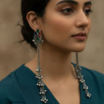 Thumbnail for JS Fashion Oxidized Silver Long Multicolor Ghungroo Earrings for Women & Girls - Distacart