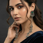 Thumbnail for JS Fashion Boho Oxidized Long Earrings with Color Stones for Women & Girls - Distacart