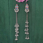 Thumbnail for JS Fashion Traditional Long Oxidized Earrings with Ghungroo for Women & Girls - Distacart