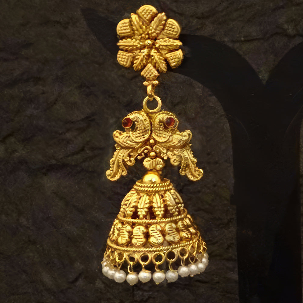 JS Fashion Dual Peacock Jhumki Earrings for Women