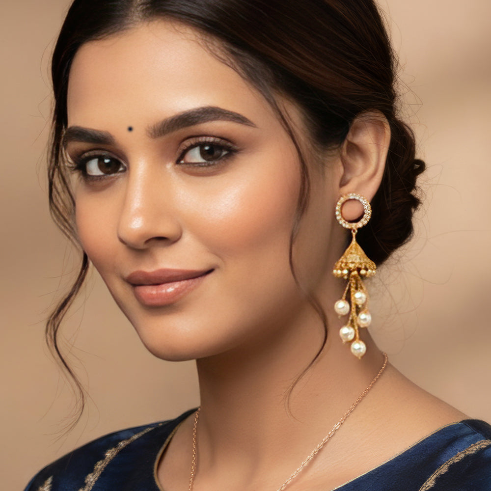 JS Fashion Round Bali Conical Jhumki Earrings for Women