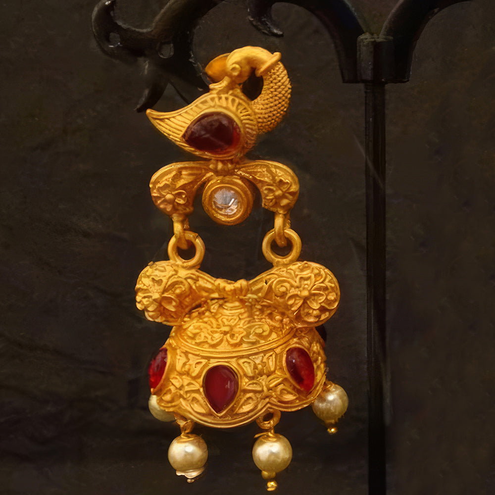 JS Fashion Peacock Jhumki Earrings for Women