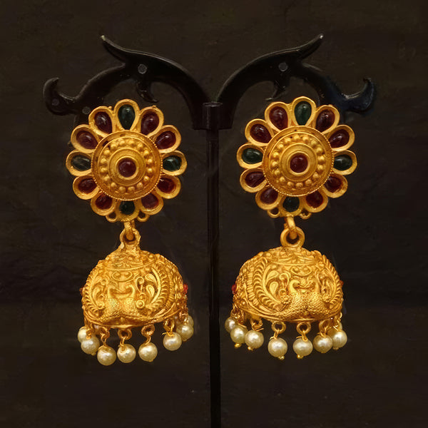 JS Fashion Reverse Stone Jhumki Earrings for Women