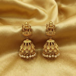 Thumbnail for JS Fashion God Laxmi Leaf Jhumka Temple Earrings for Women & Girls - Distacart