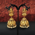 Thumbnail for JS Fashion God Laxmi Leaf Jhumka Temple Earrings for Women & Girls - Distacart