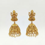 Thumbnail for JS Fashion God Laxmi Leaf Jhumka Temple Earrings for Women & Girls - Distacart