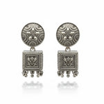 Thumbnail for JS Fashion Traditional Trendy Oxidized Silver Polish Designer Earrings for Women & Girls
