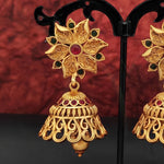 Thumbnail for JS Fashion Matte Gold Polish Designer Jhumka Earrings for Women