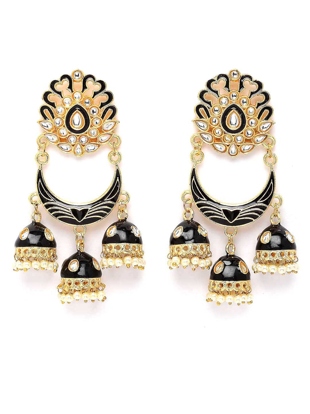 Black Meenakari Drop Earrings for Womens by House of Ree - Distacart