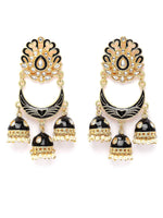 Thumbnail for Black Meenakari Drop Earrings for Womens by House of Ree - Distacart