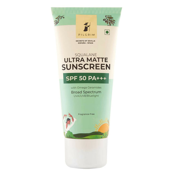 Pilgrim Ultra Matte Sunscreen Spf 50 Pa+++ For Women & Men With Omega Ceramides & Vitamin E - Distacart